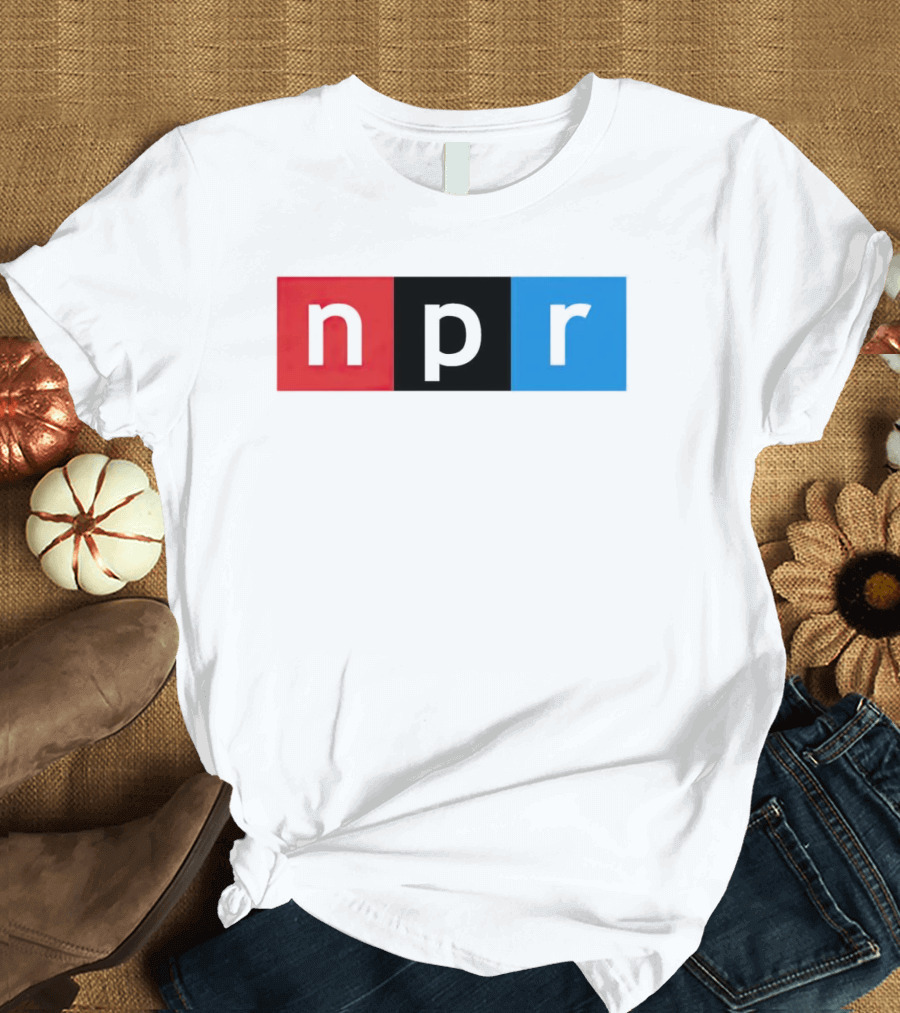 NPR Red Black Blue Iconic Logo Squares T-Shirt