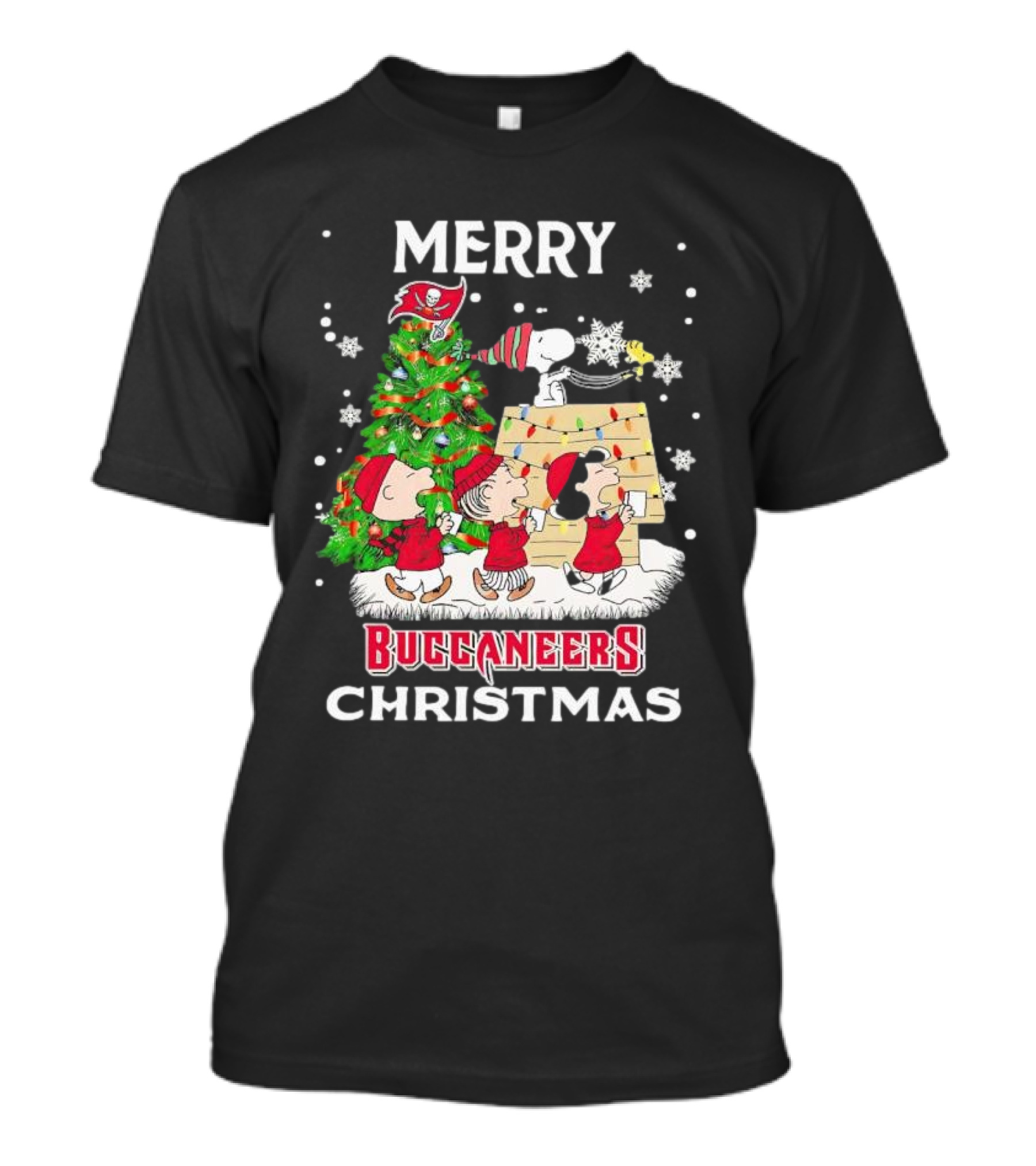 Merry Christmas Peanuts Characters Tampa Bay Buccaneers T-Shirt