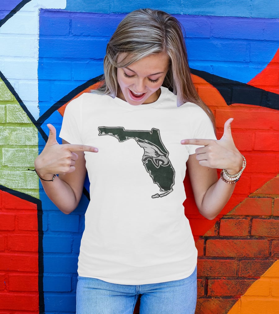 Philadelphia Eagles Florida Map Bleeds Green T-Shirt