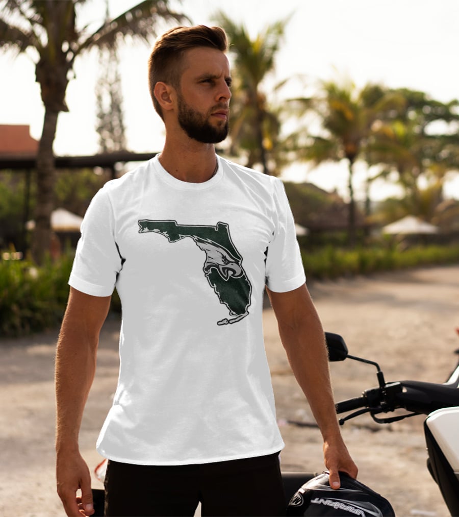 Philadelphia Eagles Florida Map Bleeds Green T-Shirt