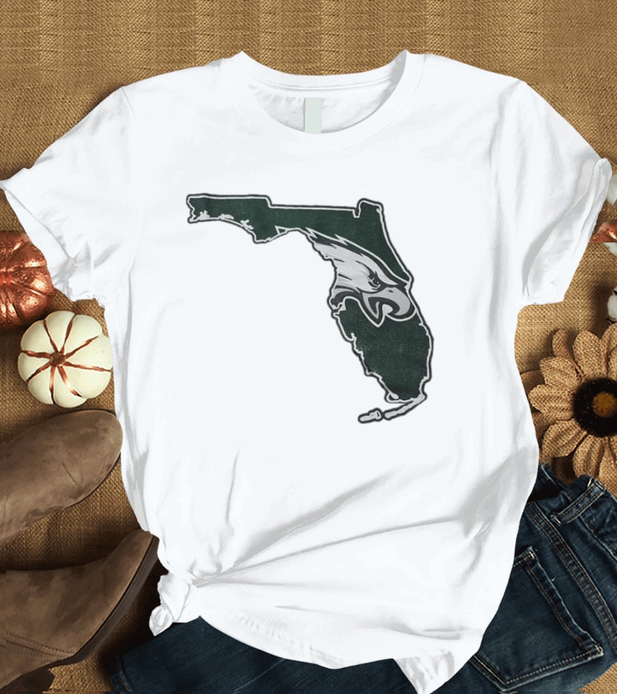 Philadelphia Eagles Florida Map Bleeds Green T-Shirt