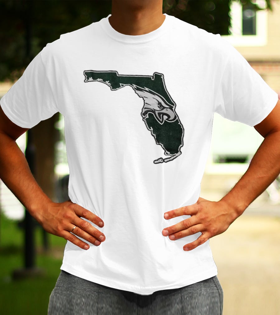Philadelphia Eagles Florida Map Bleeds Green T-Shirt