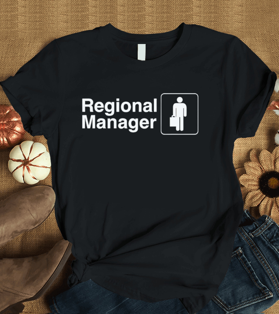 Regional Manager Office Job Icon Silhouette With Briefcase T-Shirt