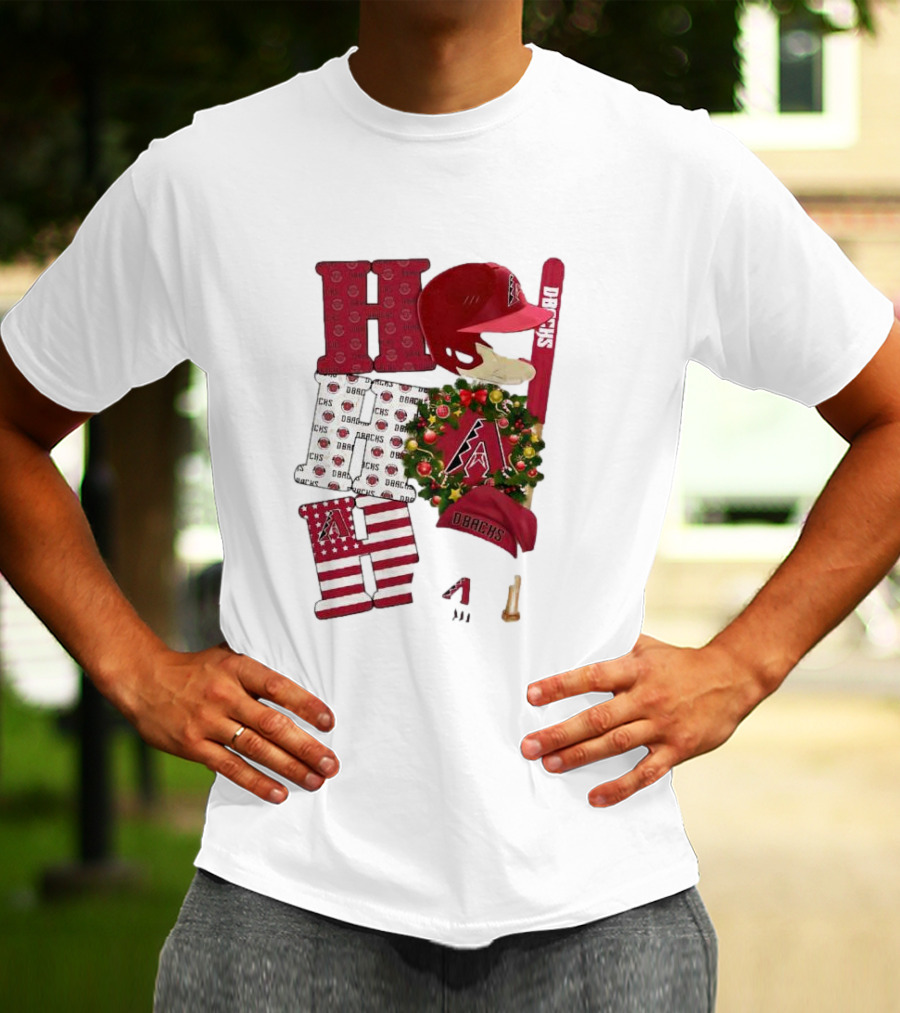 Arizona Diamondbacks D-Backs Ho Ho Ho Merry Christmas Holiday Baseball T-Shirt