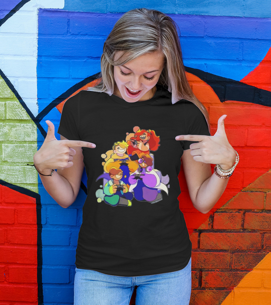 Bish Bash Bots Gaming Fun Characters Controller Crew T-Shirt