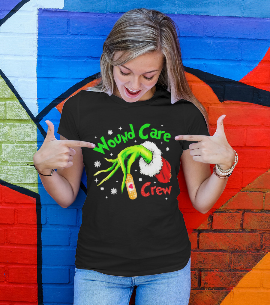 Wound Care Crew Grinch Hand Merry Christmas T-Shirt