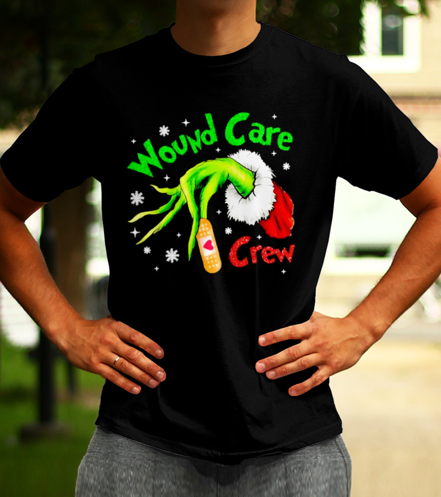 Wound Care Crew Grinch Hand Merry Christmas T-Shirt