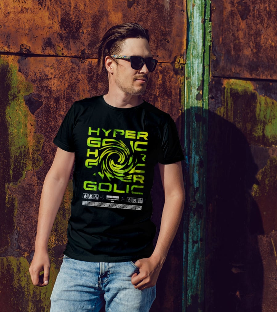 HYPERGOLIC SAFETY WARNING SYMBOLS SWIRL TEXT T-Shirt
