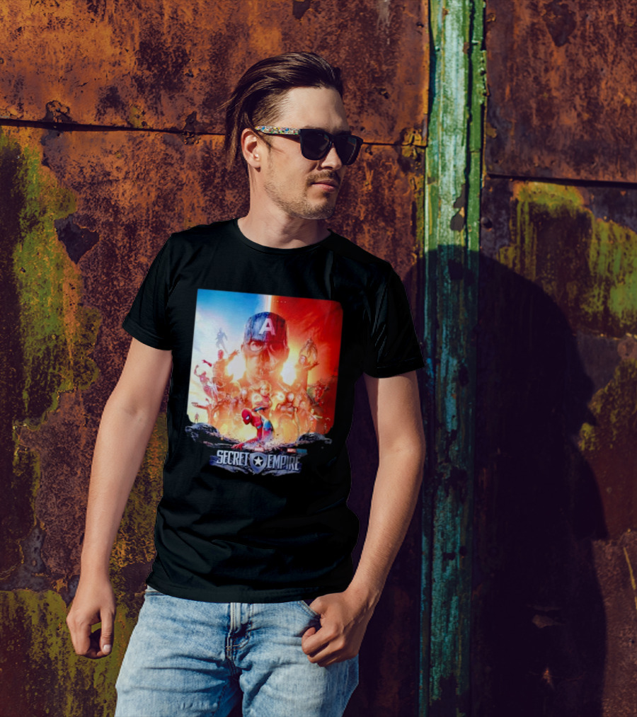 Marvel Secret Empire Captain America A Hydra Battle With Spider-Man And Avengers T-Shirt