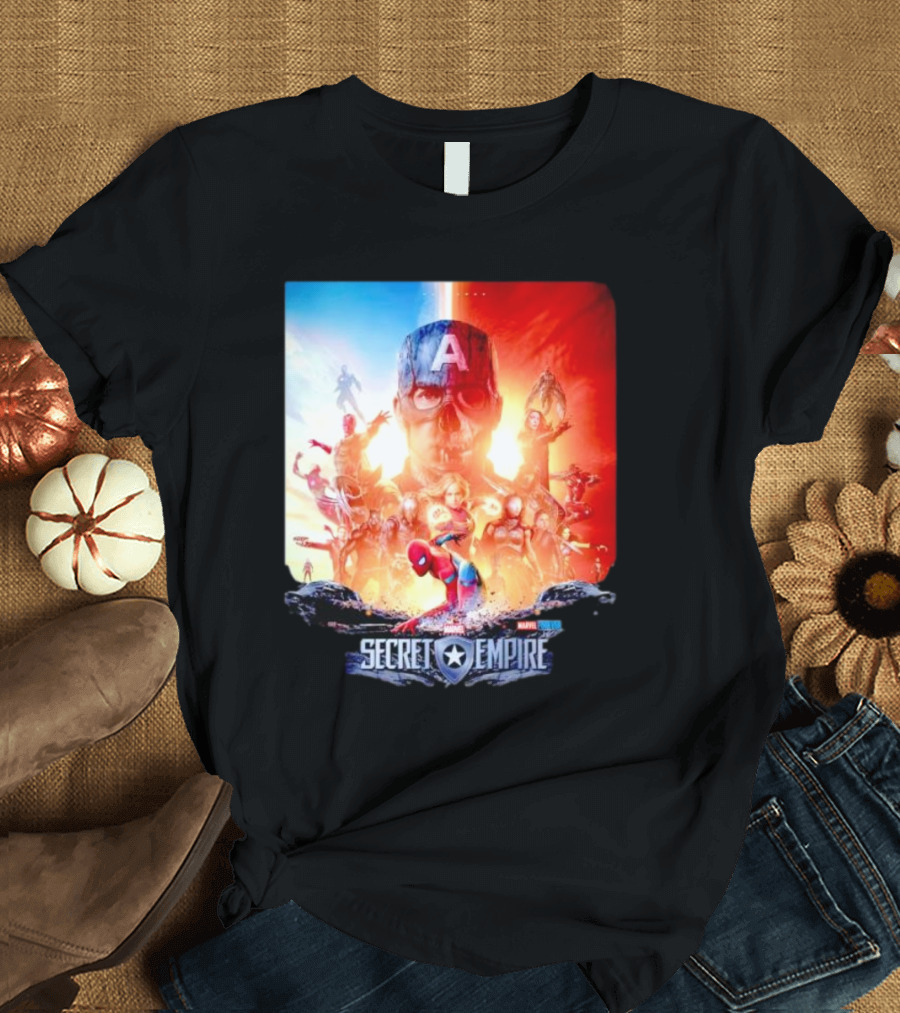 Marvel Secret Empire Captain America A Hydra Battle With Spider-Man And Avengers T-Shirt