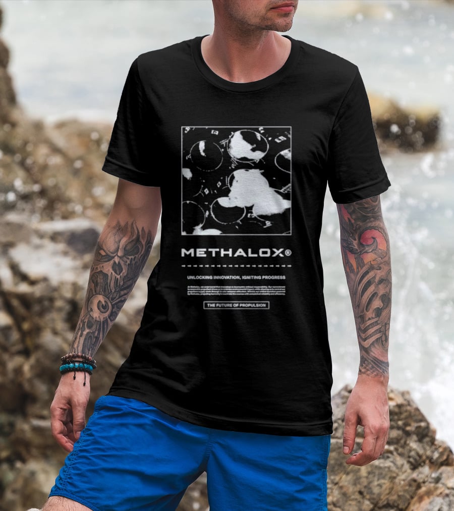 Methalox The Future Of Propulsion Unlocking Innovation, Igniting Progress T-Shirt