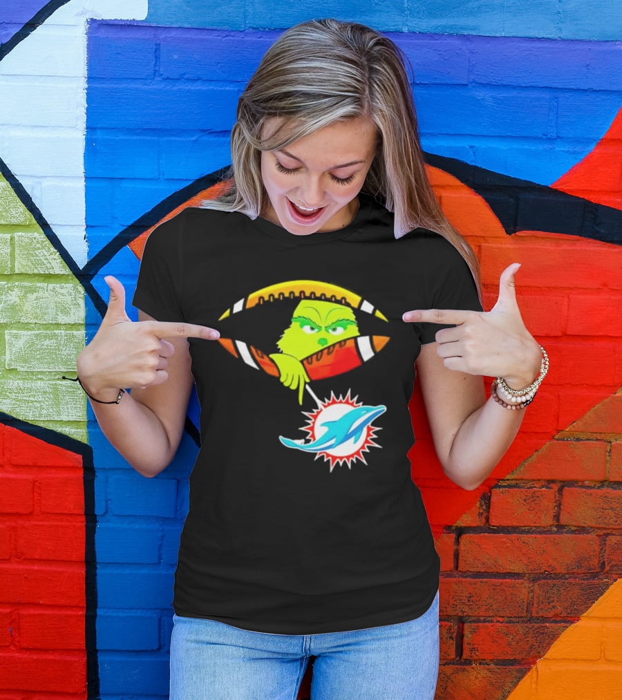 Miami Dolphins Grinch Football Fan Zipper T-Shirt