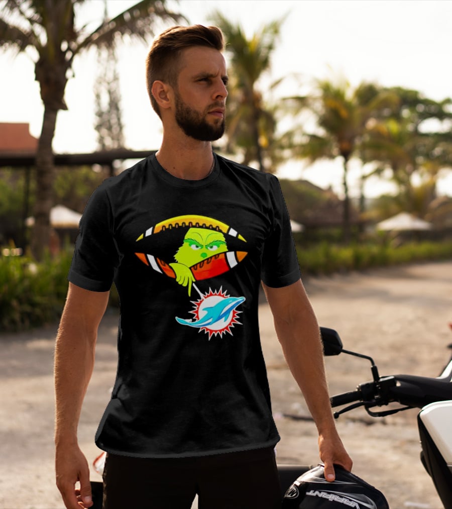 Miami Dolphins Grinch Football Fan Zipper T-Shirt