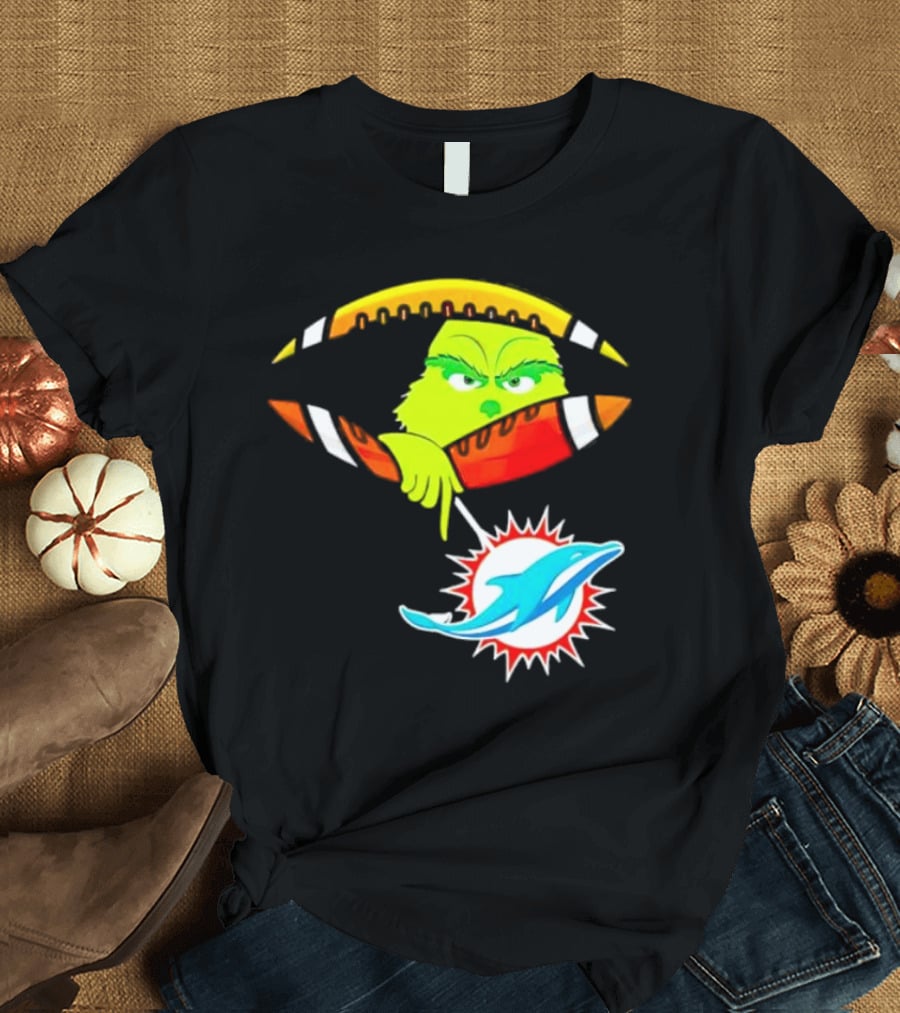 Miami Dolphins Grinch Football Fan Zipper T-Shirt