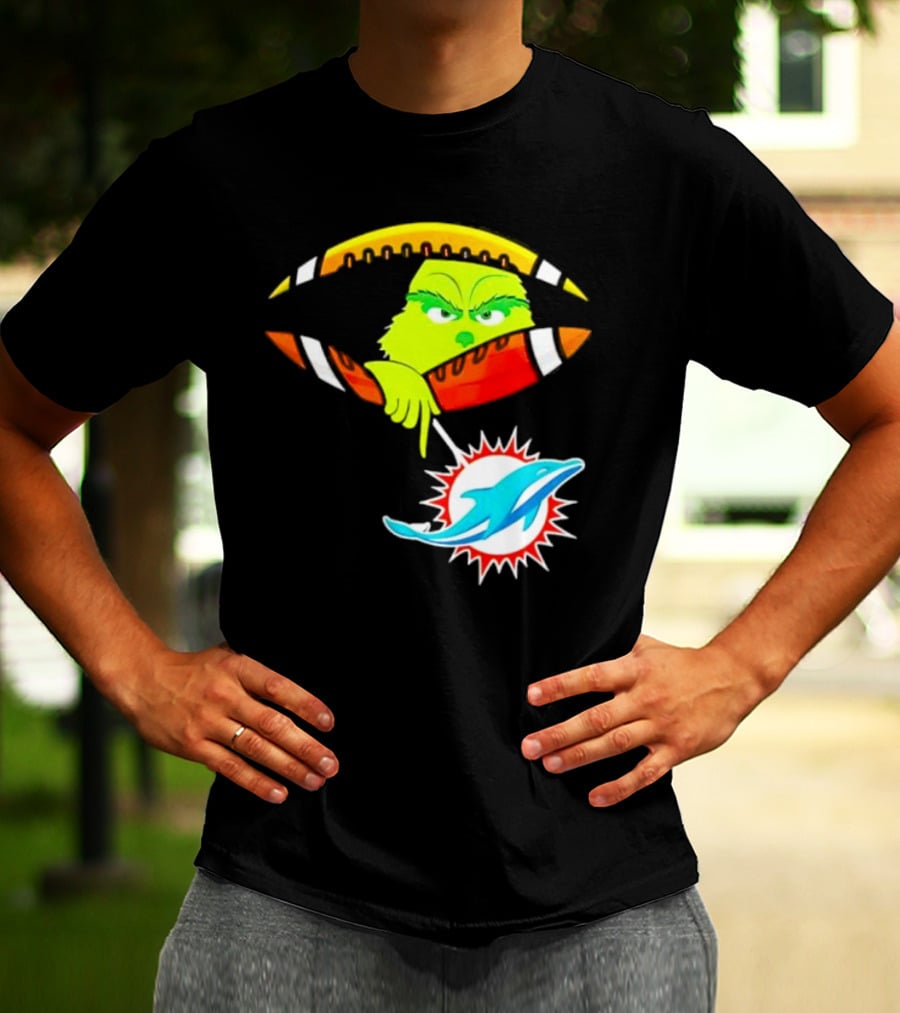 Miami Dolphins Grinch Football Fan Zipper T-Shirt