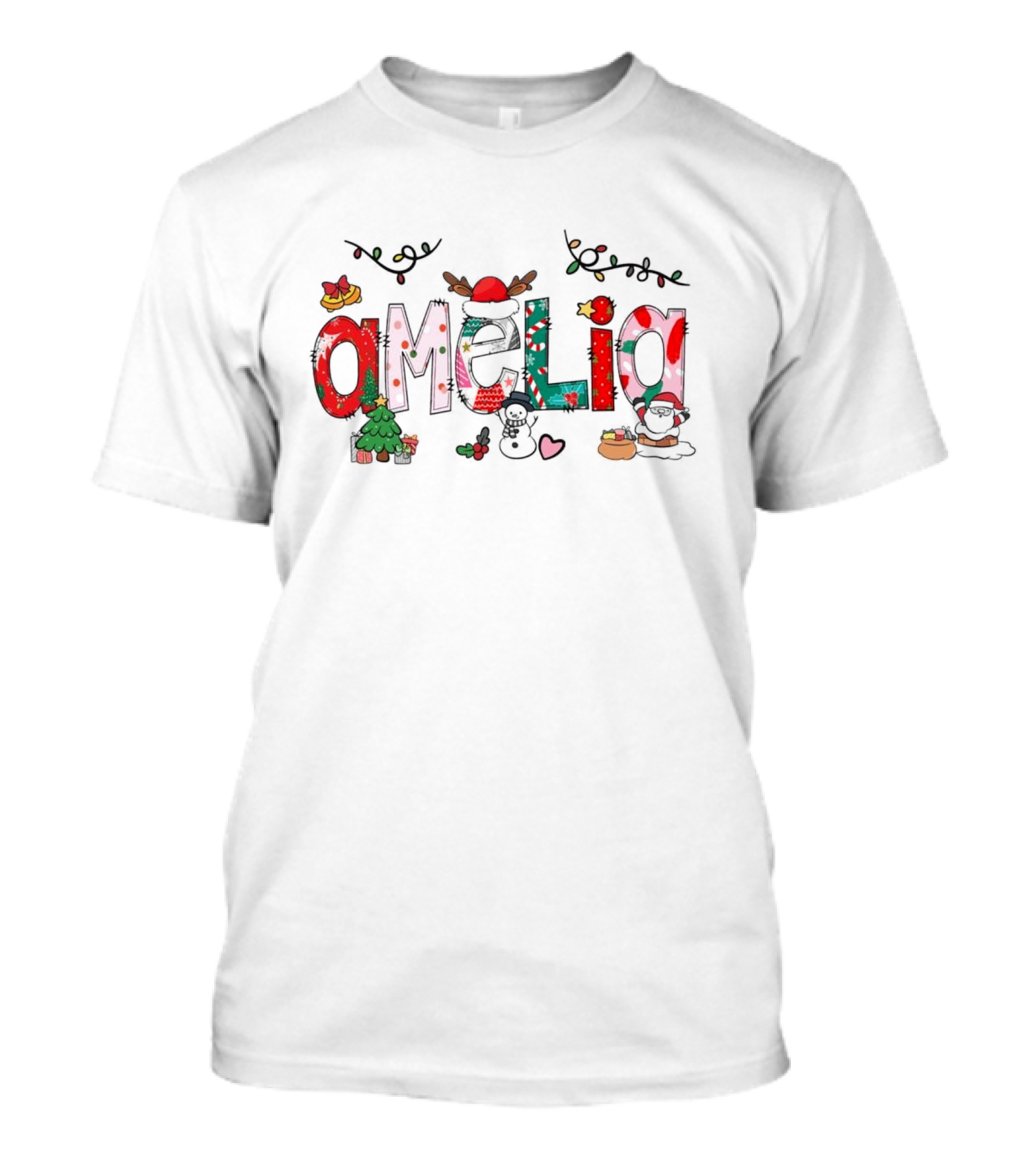 Personalized Christmas Decor Custom Name Amelia T-Shirt