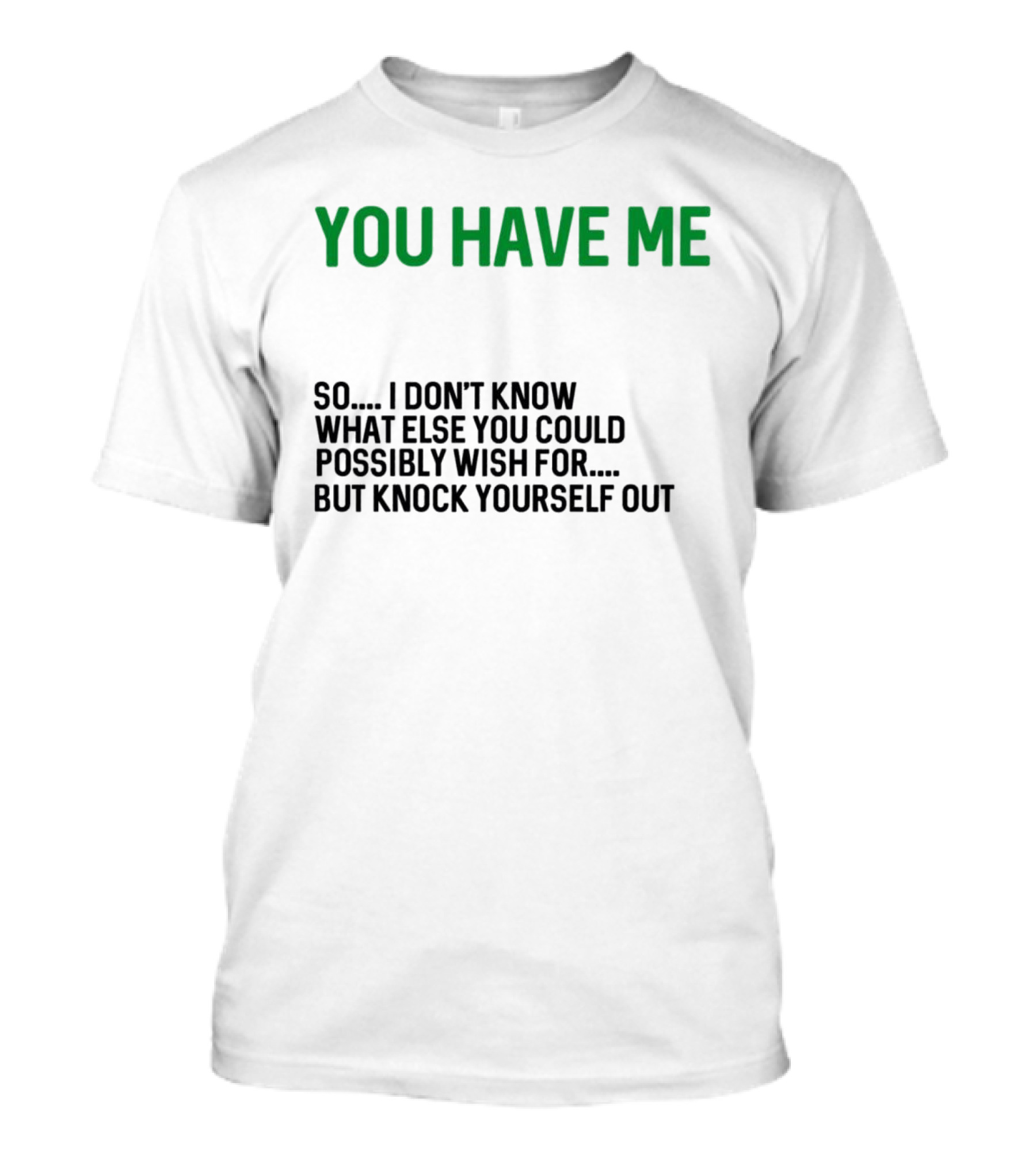 You Have Me So I Don't Know What Else You Could Possibly Wish For But Knock Yourself Out Merry Christmas T-Shirt