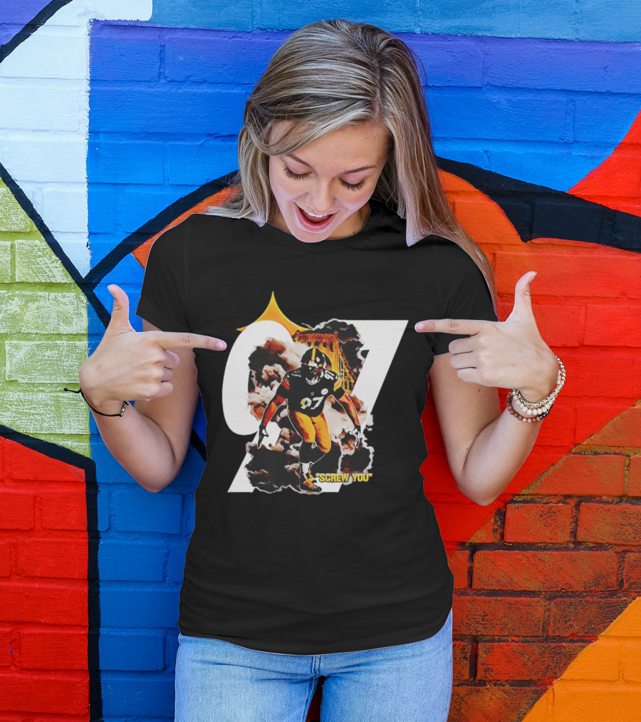 Cameron Heyward Screw You 97 Pittsburgh Steelers Steel City Skyline T-Shirt