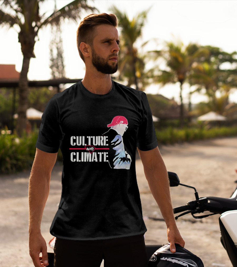 CULTURE OVER CLIMATE Red Cap Figure T-Shirt