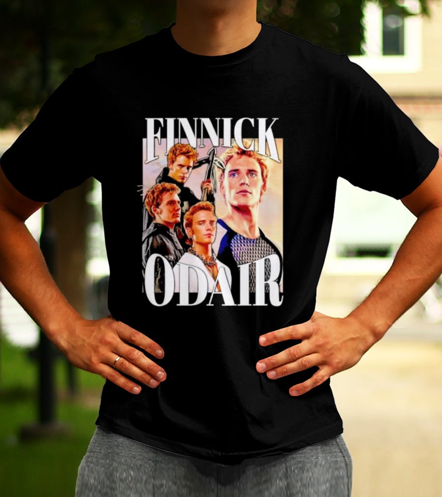 Finnick Odair Character Collage With Weaponry Elements T-Shirt