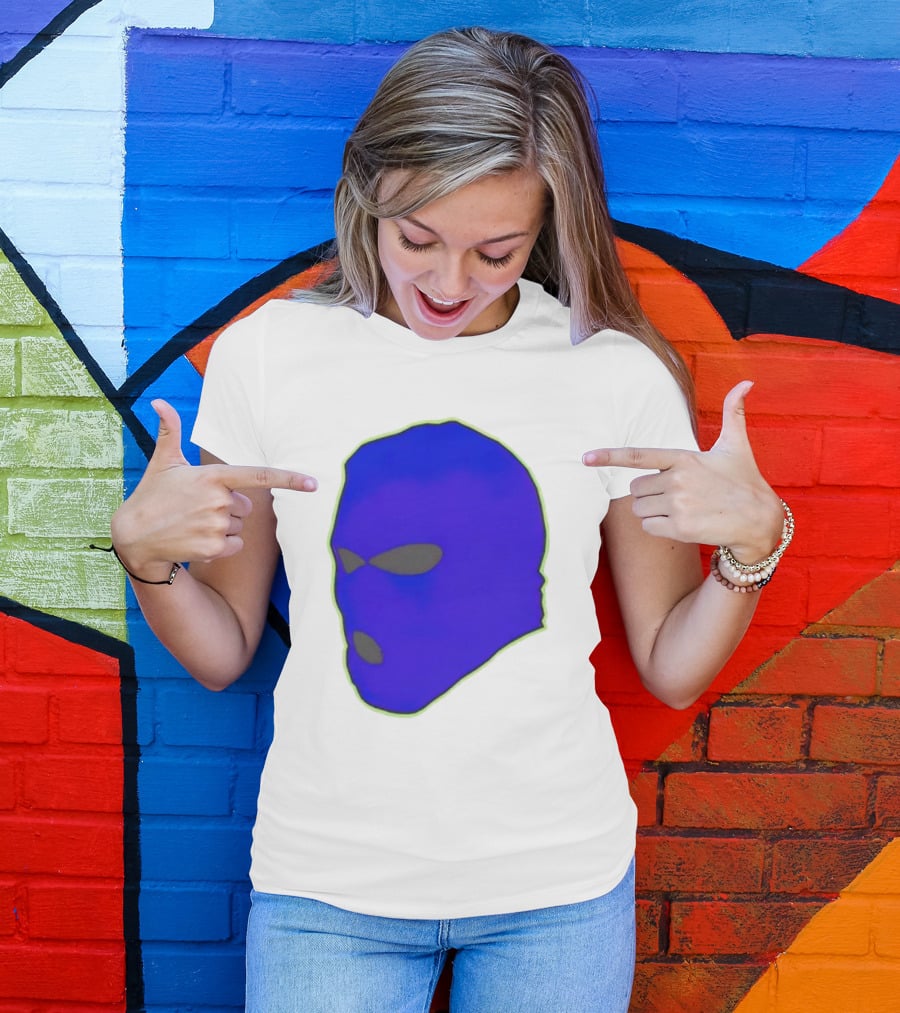 Seahawks Ski Mask Hoodie Graphic Blue Outline T-Shirt