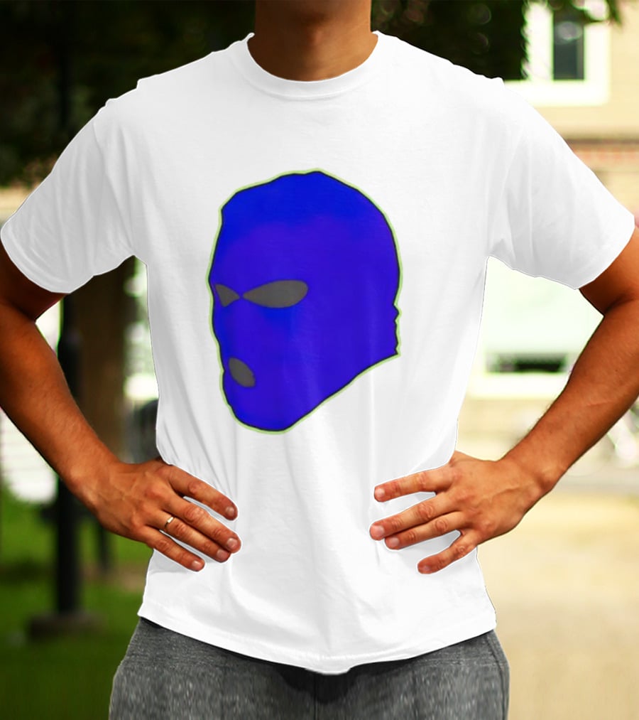 Seahawks Ski Mask Hoodie Graphic Blue Outline T-Shirt