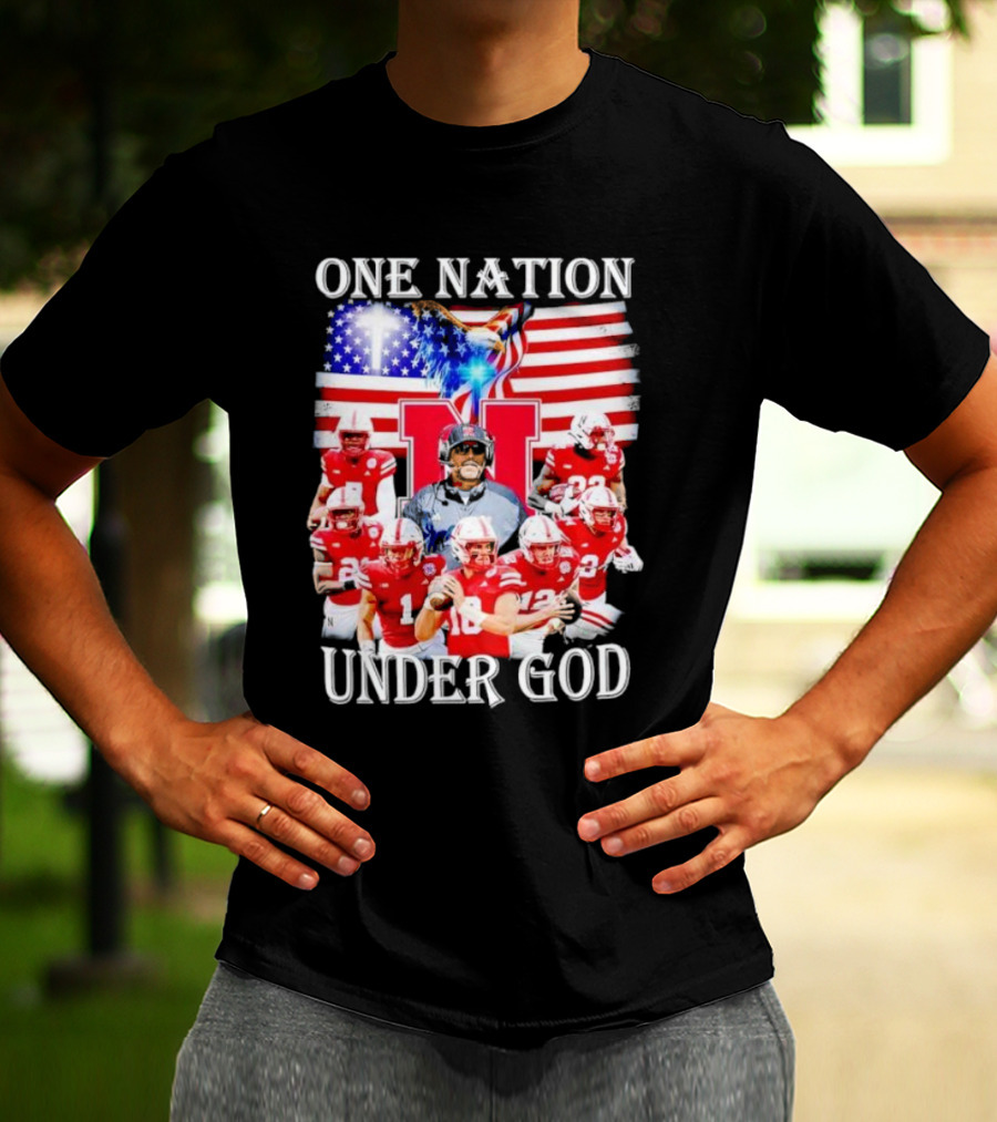 USA Flag One Nation Under God NC State Wolfpack Football Team Players T-Shirt