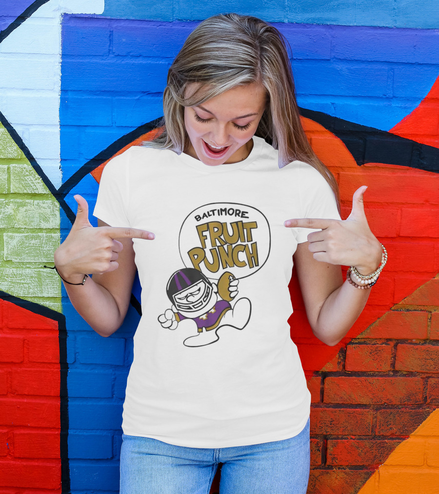 Baltimore Fruit Punch Football Character Purple And Gold T-Shirt