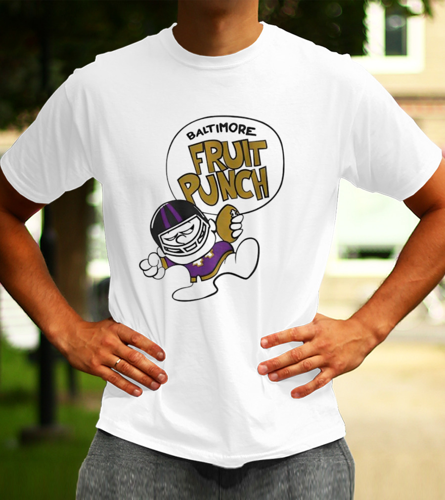 Baltimore Fruit Punch Football Character Purple And Gold T-Shirt