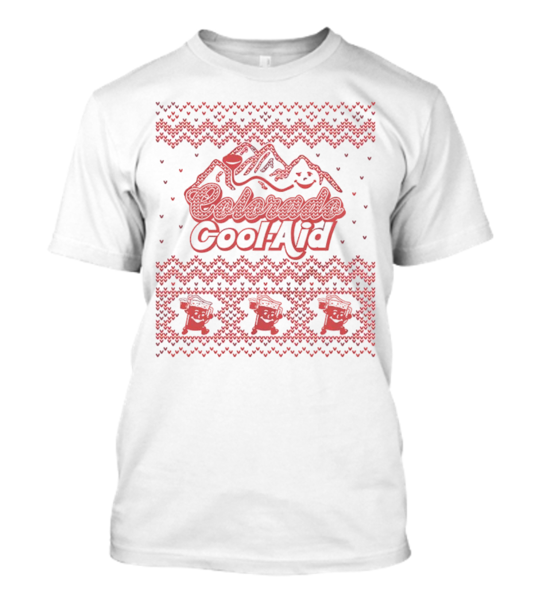 Colorado Cool-Aid Festive Sweater Design With Mountains And Smiling Pitcher T-Shirt