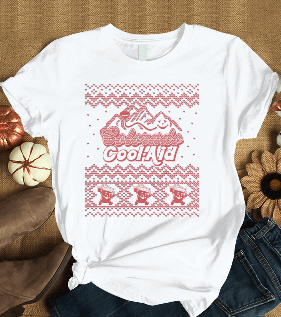 Colorado Cool-Aid Festive Sweater Design With Mountains And Smiling Pitcher T-Shirt