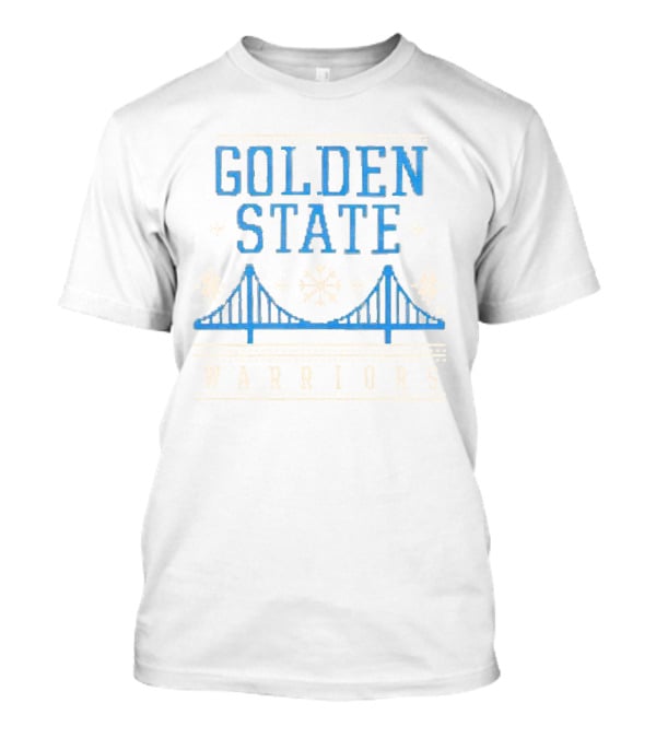 Golden State Warriors Snowflake Bridge Winter T-Shirt