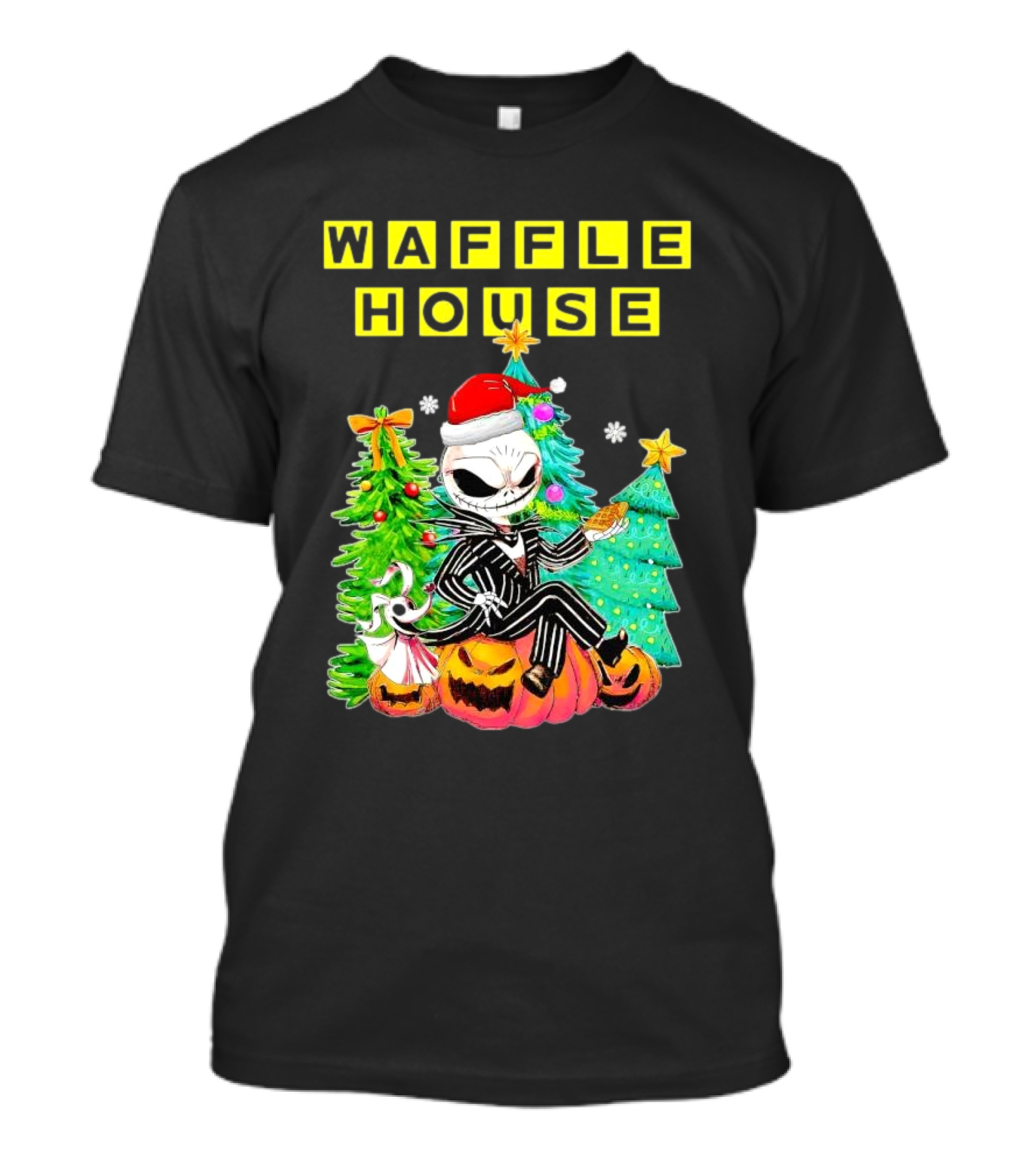 Waffle House Jack Skellington Christmas Tree Pumpkin T-Shirt