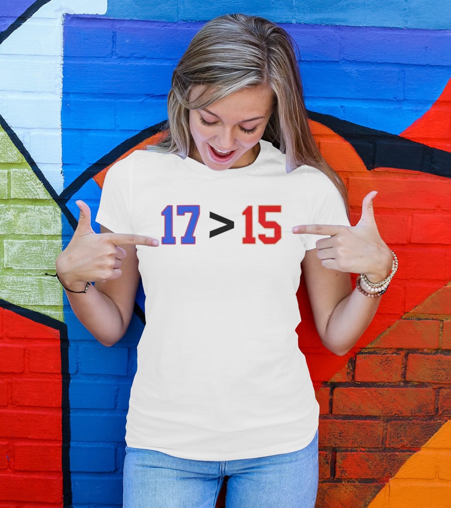 Josh Allen 17 Greater Than Patrick Mahomes 15 T-Shirt
