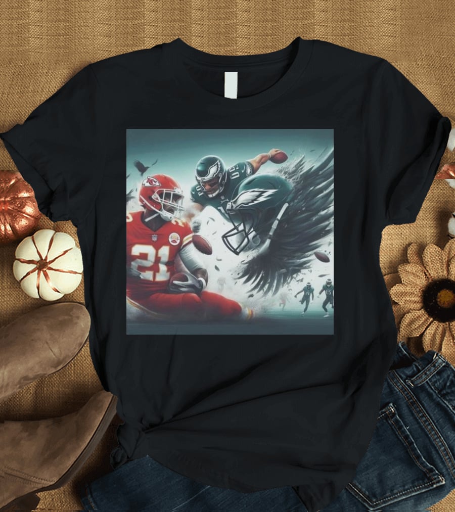 Mike Edwards Kansas City Chiefs Defensive Action Against Philadelphia Eagles Showdown T-Shirt