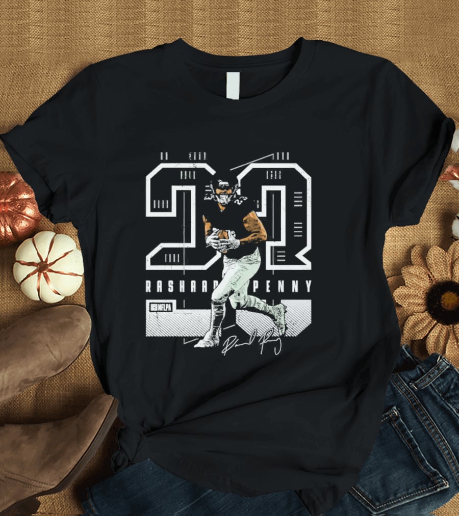 Rashaad Penny 23 NFLPA Philadelphia Football Signature T-Shirt