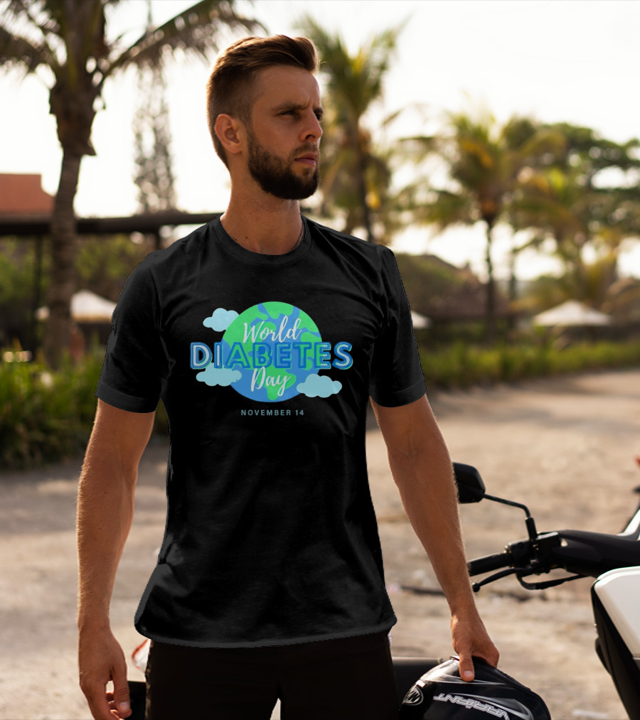 World Diabetes Day November 14 Earth And Clouds T-Shirt
