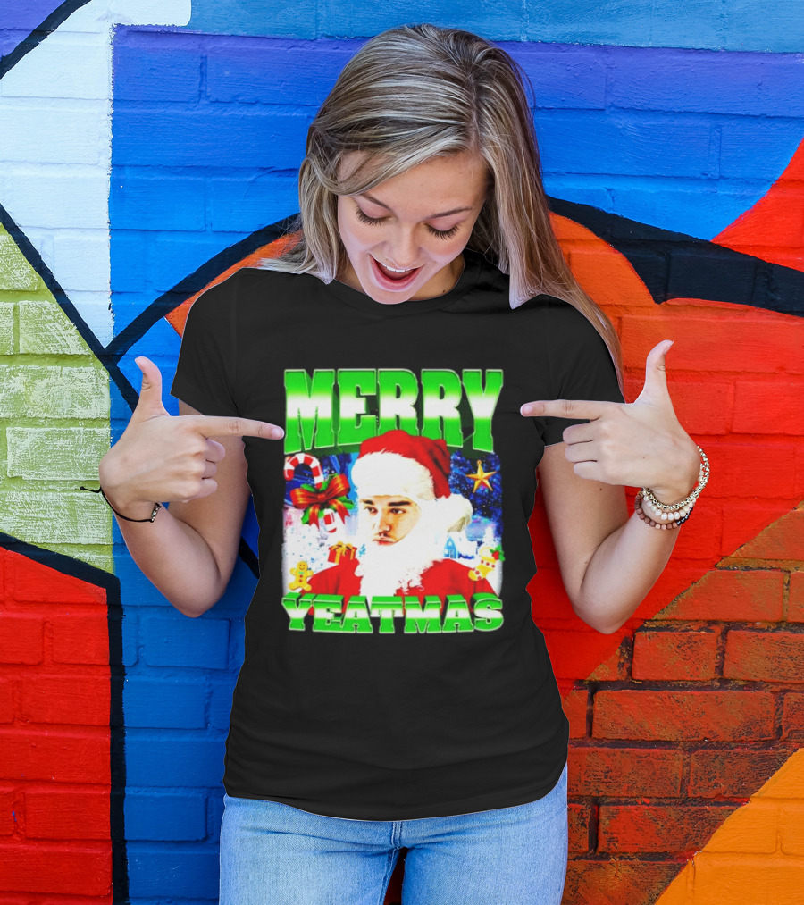 Merry Yeatmas Yeat Rapper Christmas Santa Claus Holiday T-Shirt