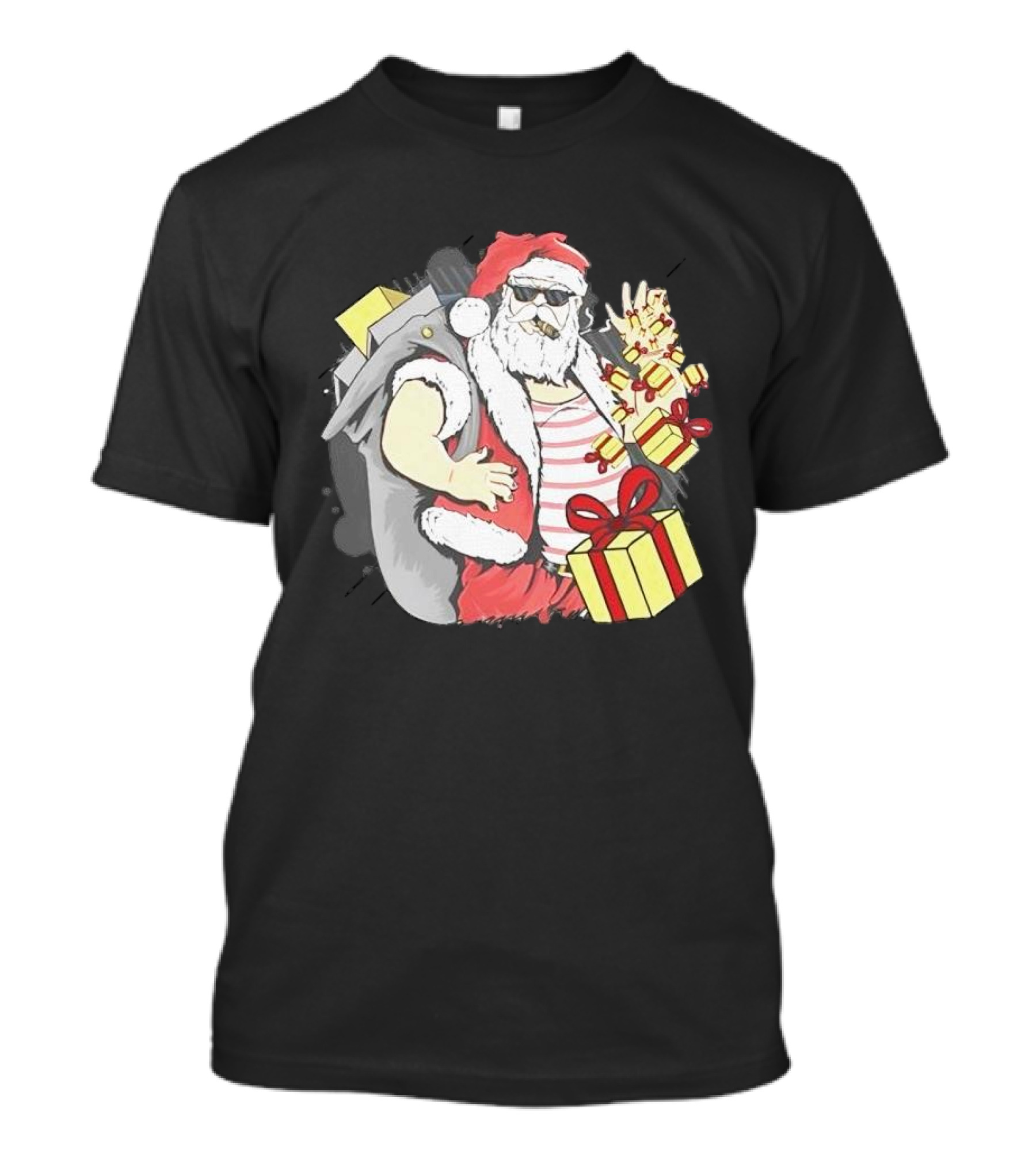 Santa Claus Cool Christmas Peace Sign Holiday Delivery T-Shirt