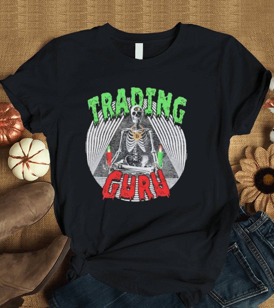Trading Guru Skeleton Cryptocurrency Candles T-Shirt