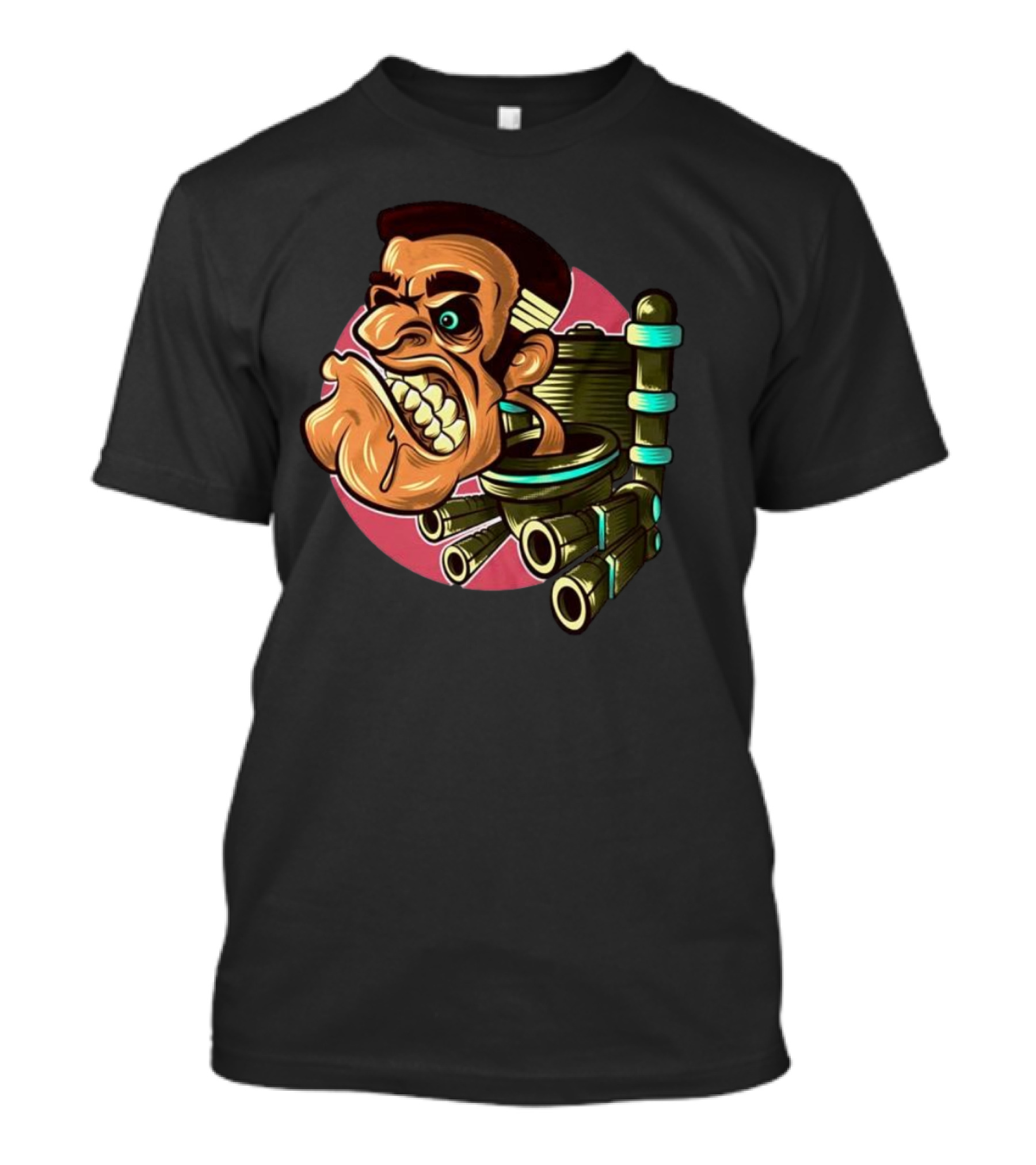 Skibidi Toilet Meme Angry Gritty Face T-Shirt
