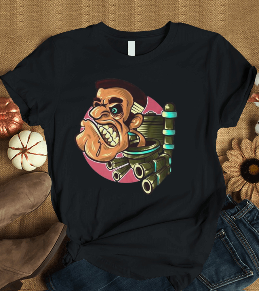Skibidi Toilet Meme Angry Gritty Face T-Shirt