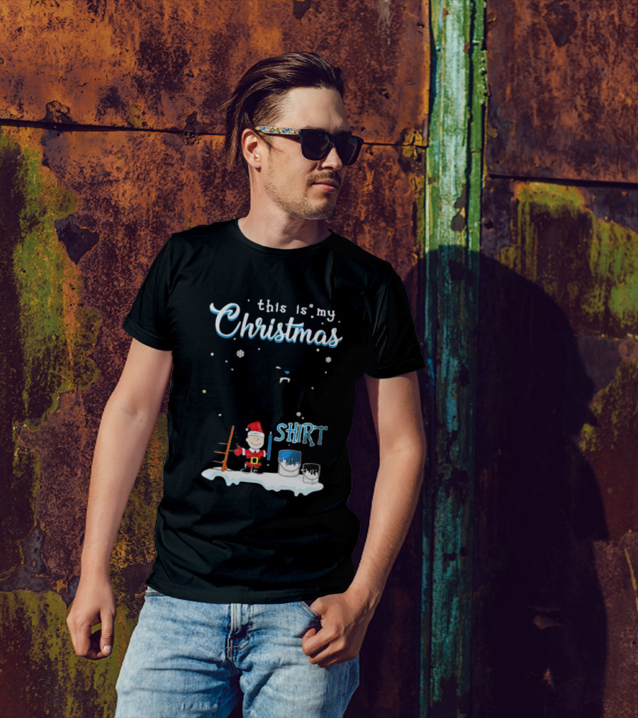 Snoopy And Charlie Brown This Is My Christmas Carolina Panthers T-Shirt