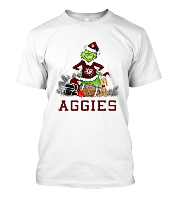 Texas A&M Aggies Grinch Max Dog Christmas Football Humor T-Shirt