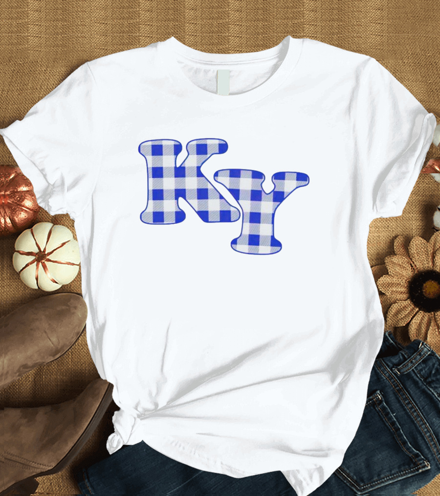 KY Blue Buffalo Plaid Pattern Kentucky T-Shirt