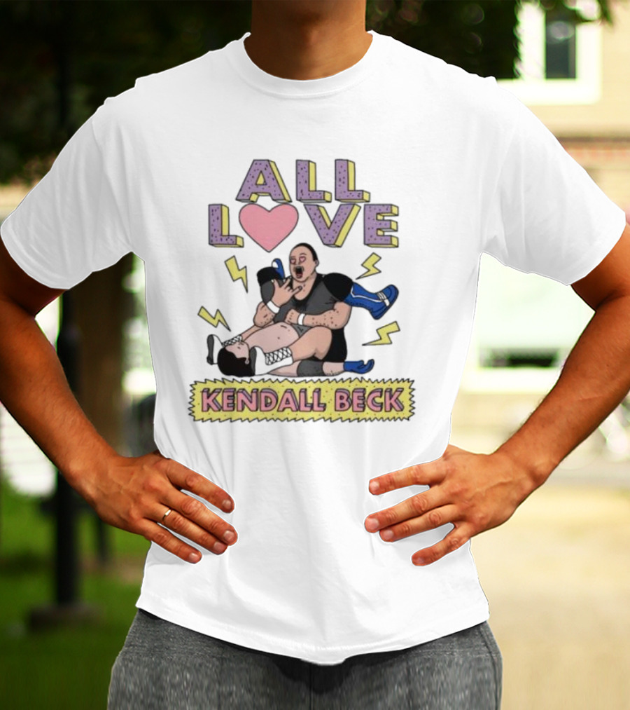 All Love Kendall Beck Wrestling Chokehold Drama With Lightning Bolts T-Shirt