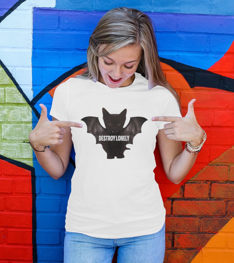 Destroy Lonely Bat Cat Kitten T-Shirt