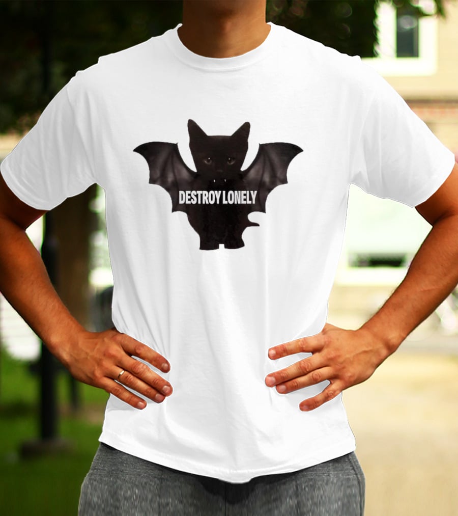 Destroy Lonely Bat Cat Kitten T-Shirt