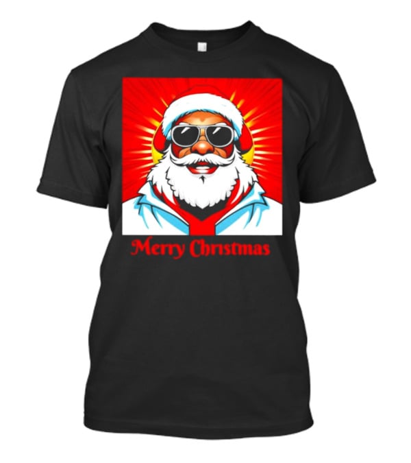 Bright Santa Merry Christmas In Cool Cartoon T-Shirt