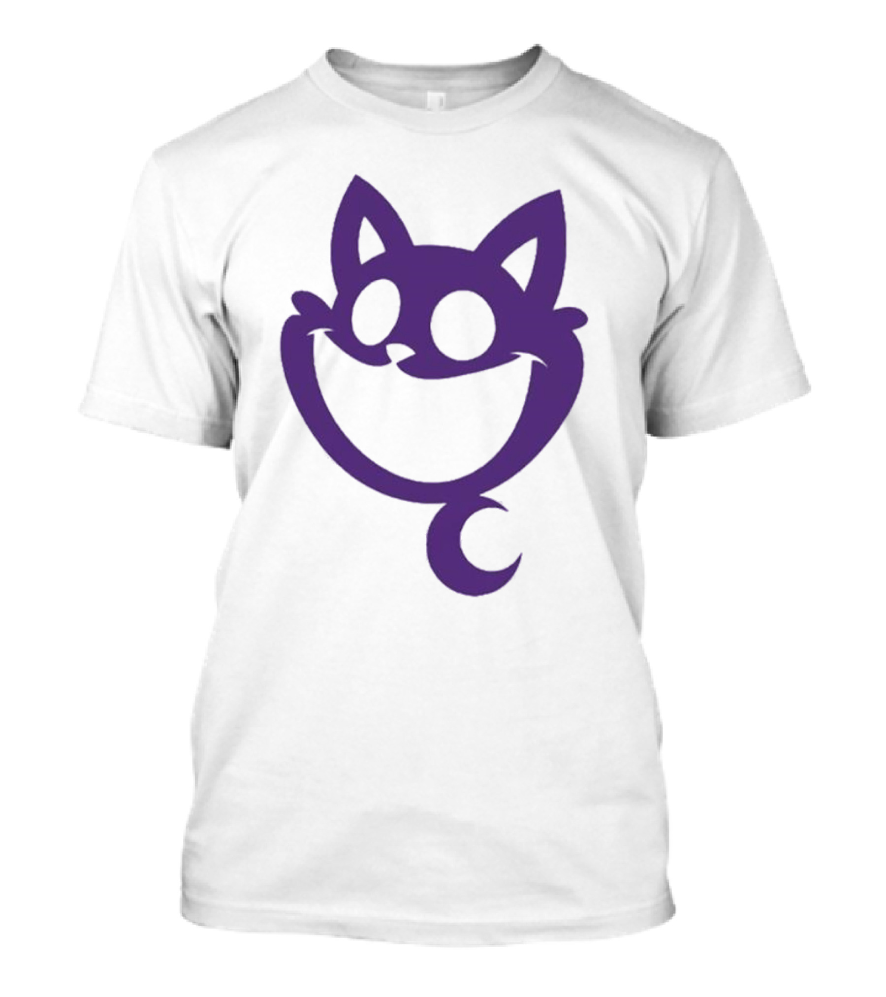 Cheshire Cat Purple Silhouette Face Design Catnap Face T-Shirt